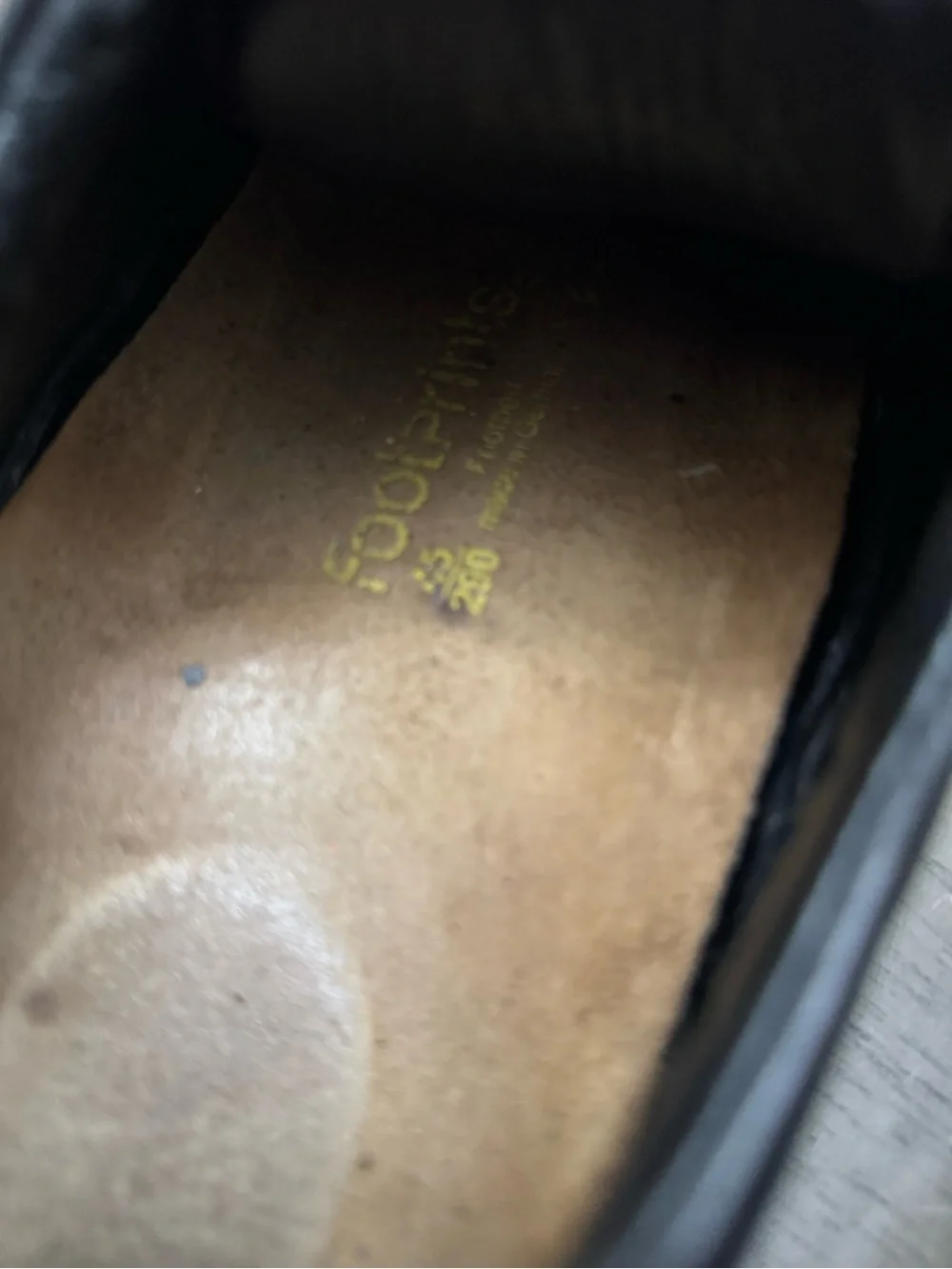 Footprints by Birkenstock mens black leather slip on shoes size EU 45. US 12.
